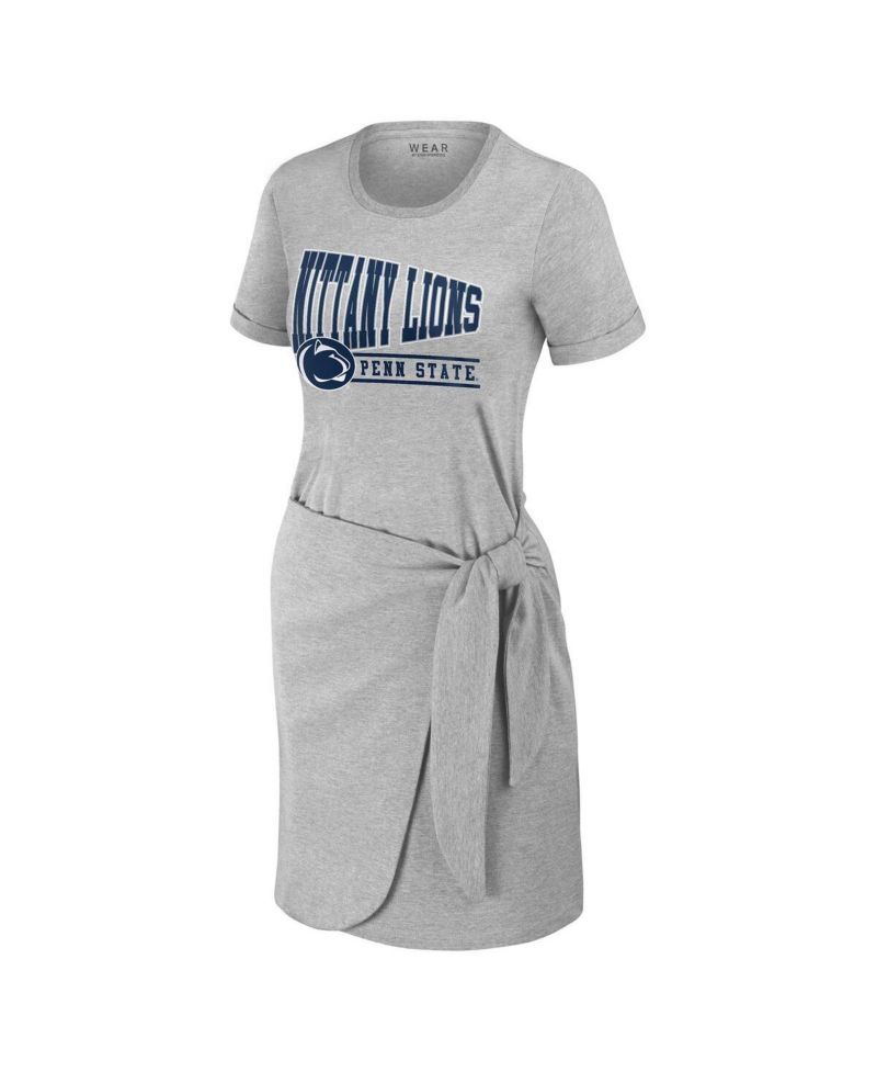Women's Heather Gray Penn State Nittany Lions Knotted T-Shirt Dress