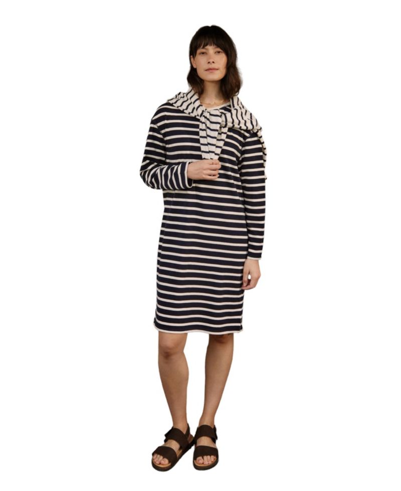 Women's Striped Knee Length Jersey Dress