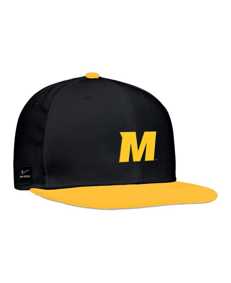 Men's Black Missouri Tigers On-Field Baseball Performance Fitted Hat