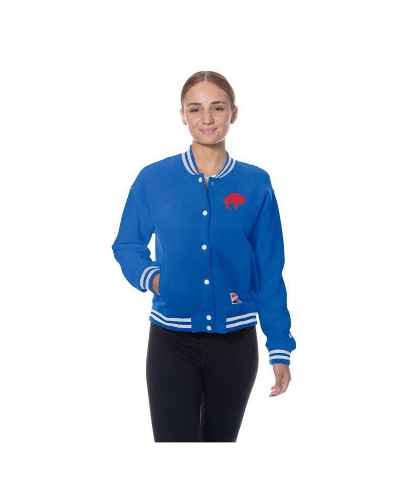 Women's Royal Buffalo Bills Throwback Fleece Full-Snap Jacket