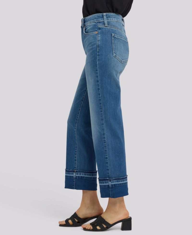 Petite Bailey Relaxed Straight Jeans with Hem Detail and Lift Tuck Technology