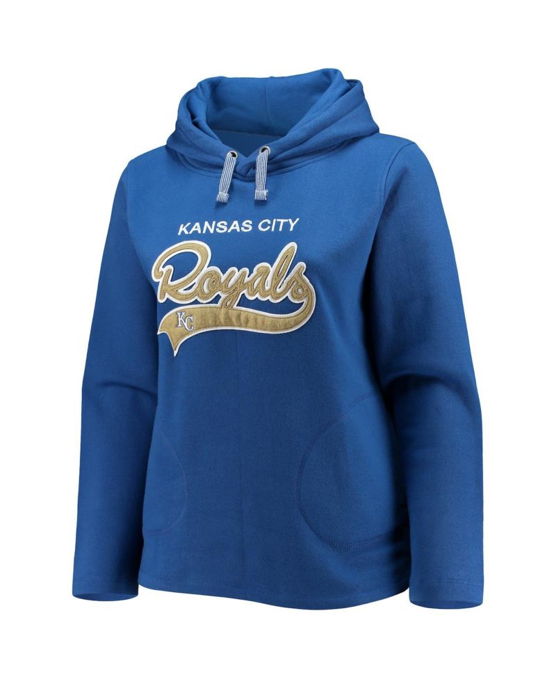 Women's Royal Kansas City Royals Plus Size Side Split Pullover Hoodie
