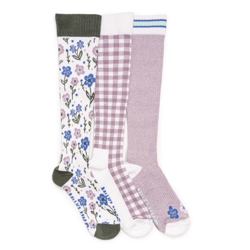 Women's 3 Pack Tall Cotton Wide Compression Knee-High Socks