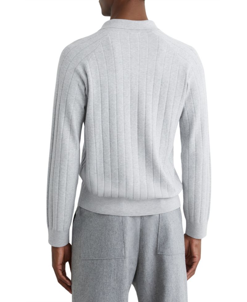 Men's Dillingham Half Button Wide Ribbed Polo Shirt