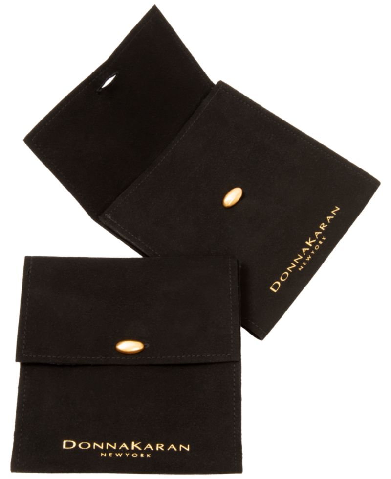 Black Leather Gold-Tone Hoop Earrings