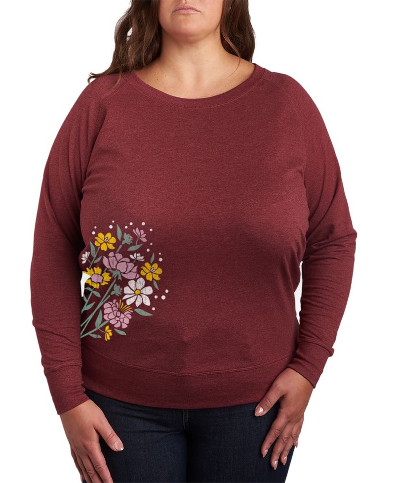 Plus Size Spring Flowers Graphic Pullover T-Shirt