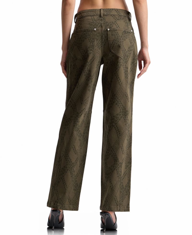Women's Snake Print Straight Jeans