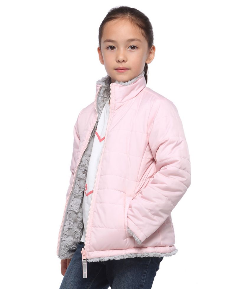 Girls Reversible Sherpa Fleece Puffer Jacket