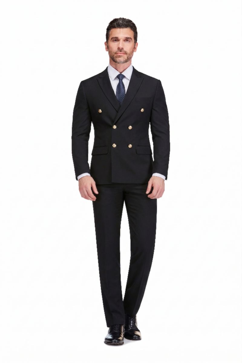 Men's Slim Fit 2-Piece Double Breasted Suit