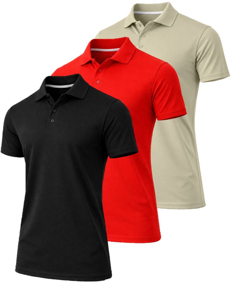 Men's Jump Start Short-Sleeve Regular-Fit Polo Shirt, 3-Pack
