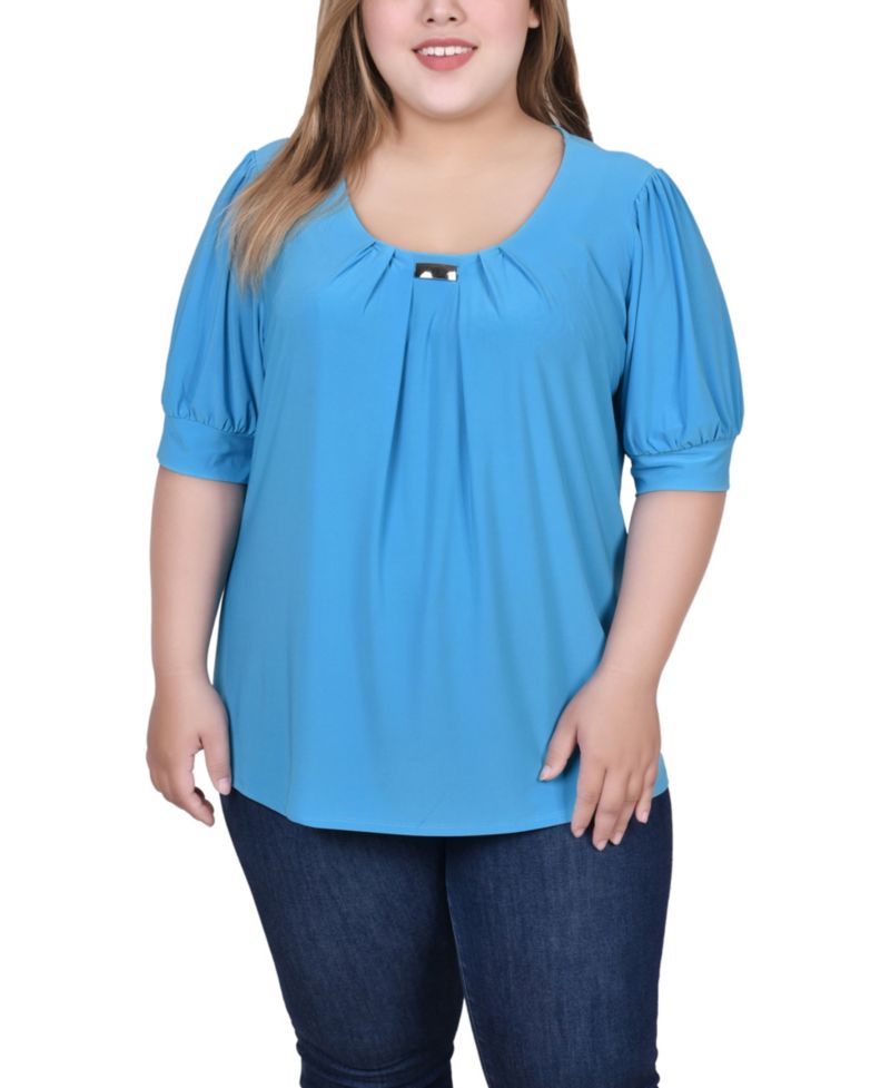 Petite Short Sleeve Balloon Sleeve Top