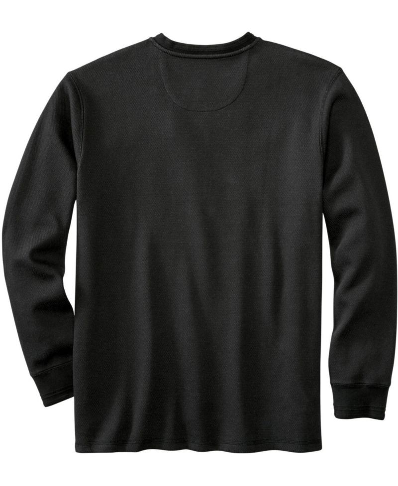 Mens Double Layer Thermal Henley Long Sleeve Shirt
