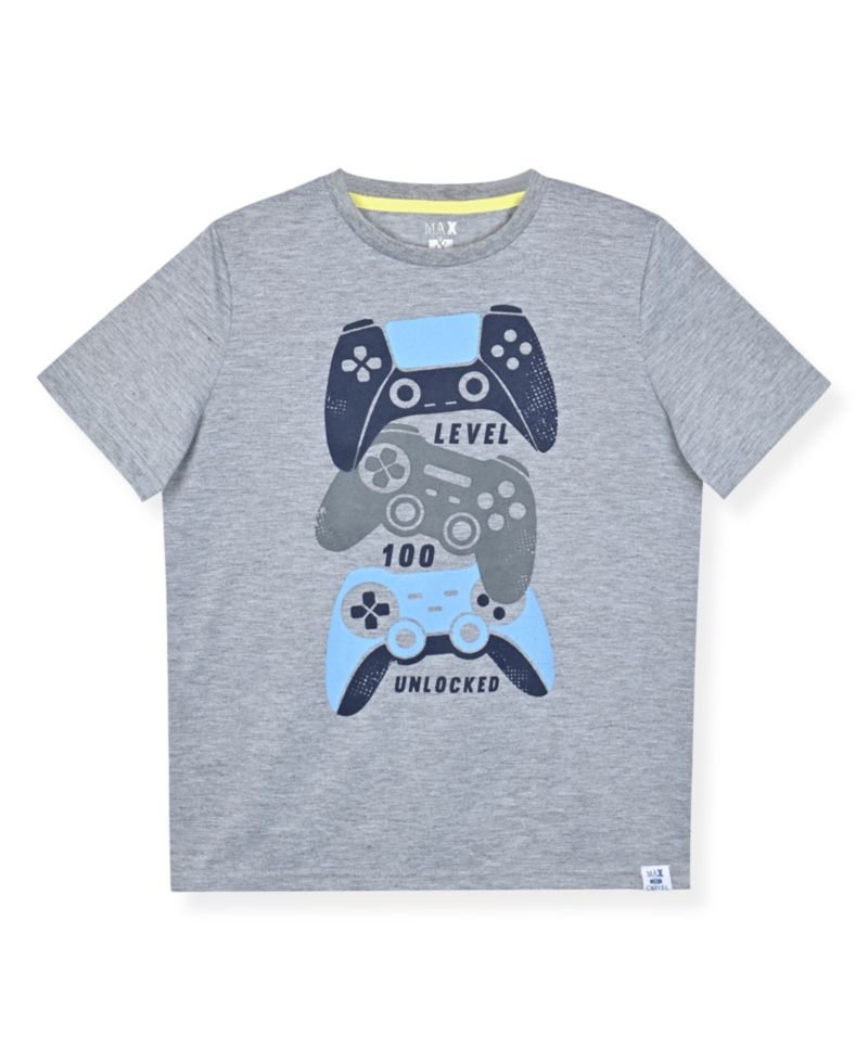 Boys' 6-18 Short Sleeve T-Shirt with Woven Gaming Shorts, 2-Piece Set