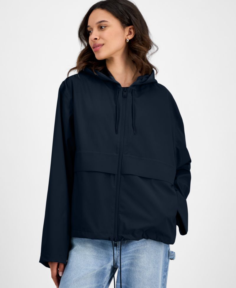 Women's Zip-Front Hooded Drawstring Jacket