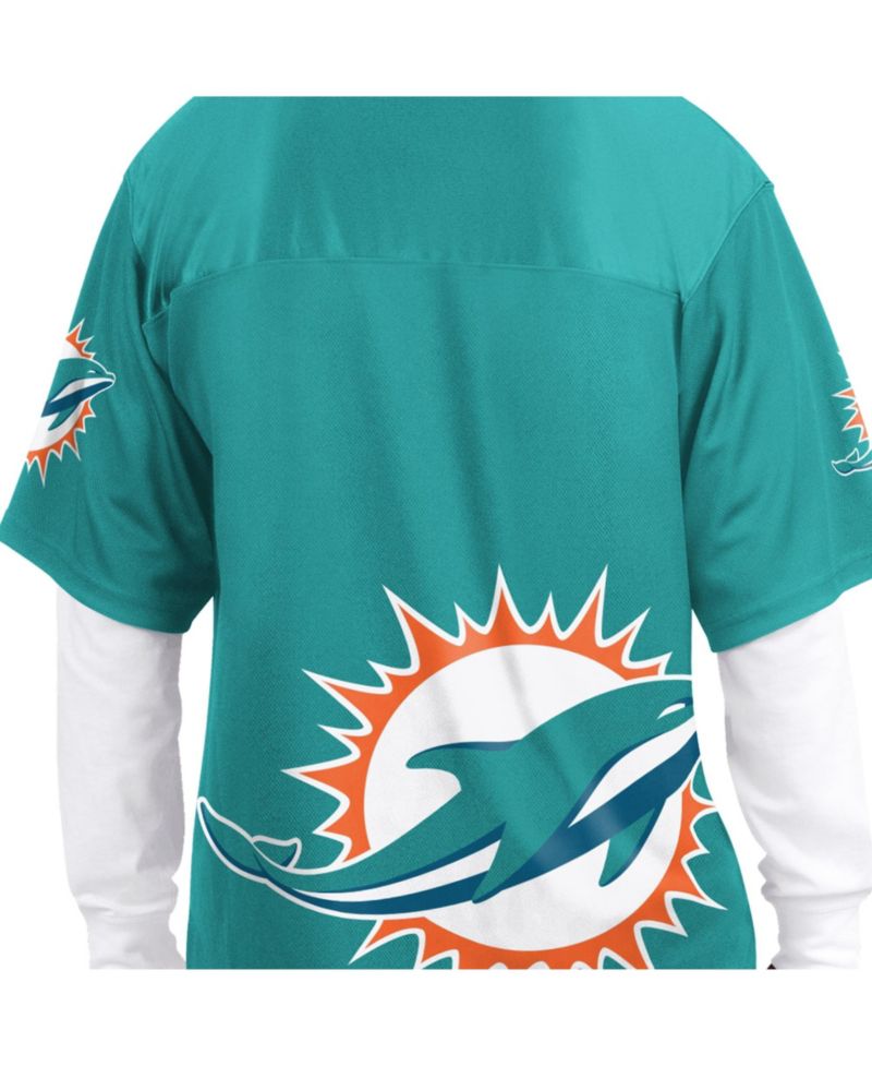 Men's Aqua/White Miami Dolphins Short Sleeve & Long Sleeve T-Shirt Combo Pack