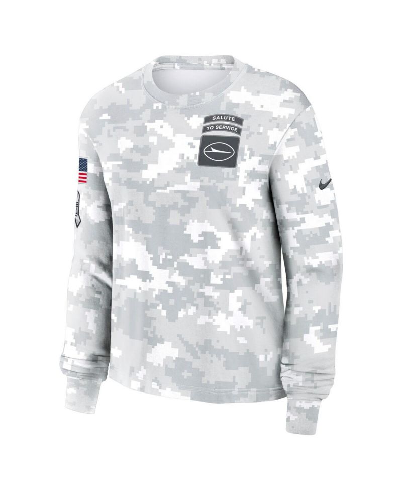Women's Arctic Camo New York Jets 2024 Salute To Service Long Sleeve T-Shirt