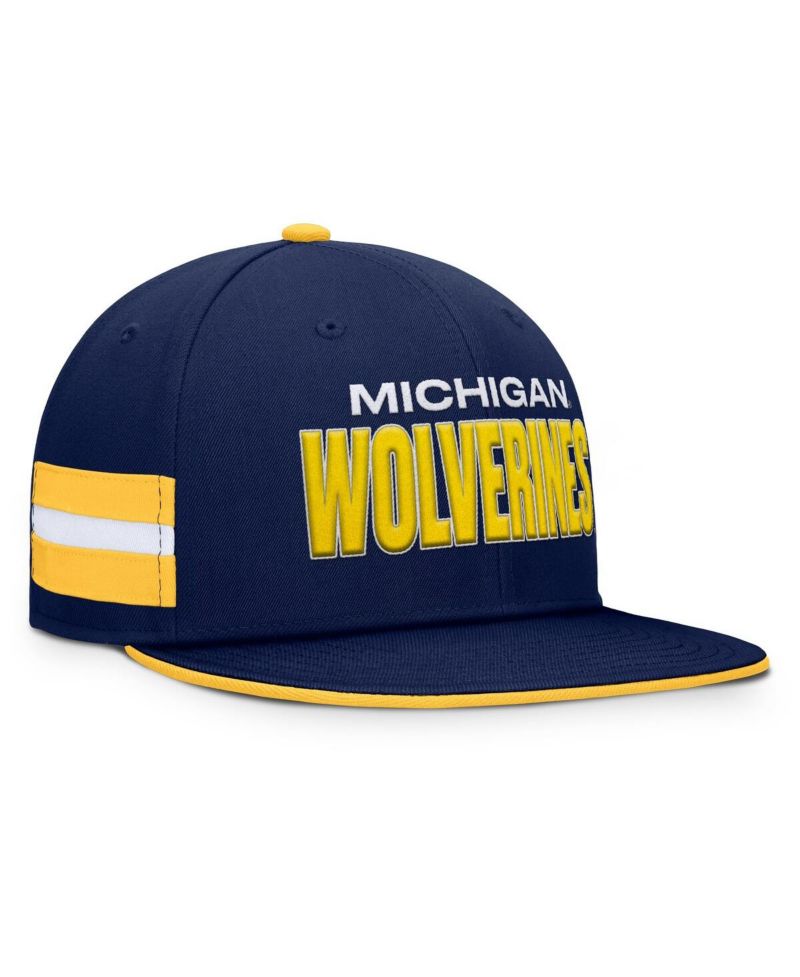 Men's Navy Michigan Wolverines Pick Off Fitted Hat