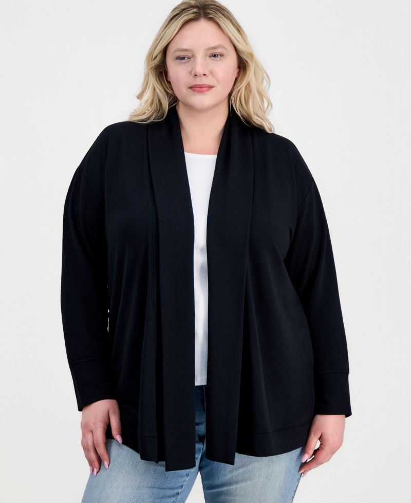 Plus Size LuxLounge French Terry Cardigan