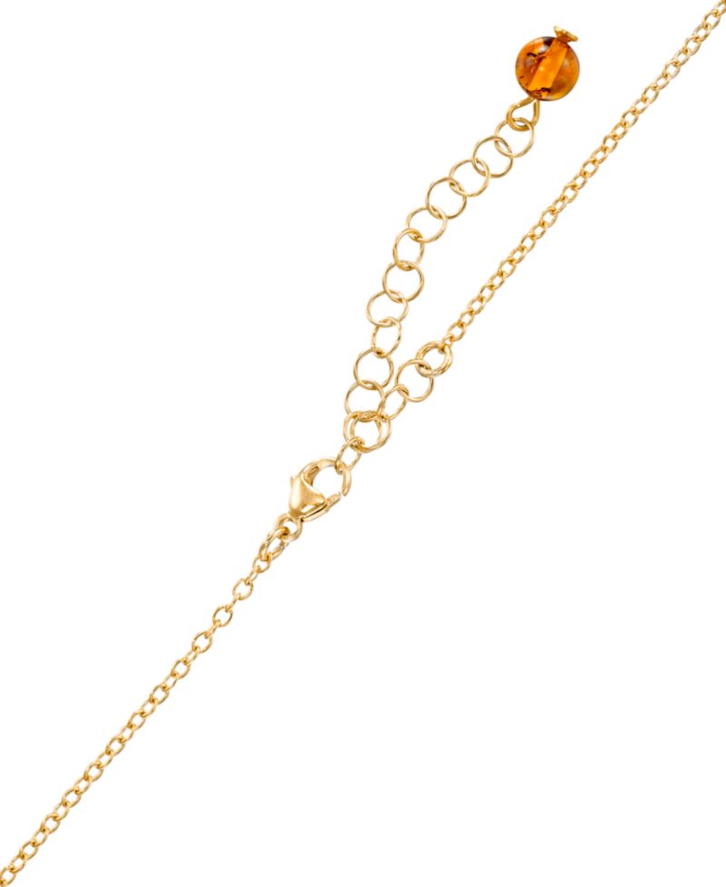 Amber Teardrop Pendant Necklace (2.4 ct. t.w.) in 18k Yellow Gold Over Sterling Silver