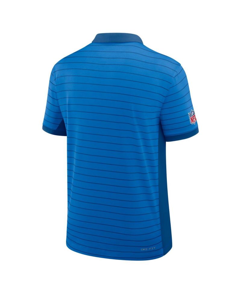 Men's Blue Detroit Lions Sideline Victory Stripe Performance Polo Shirt