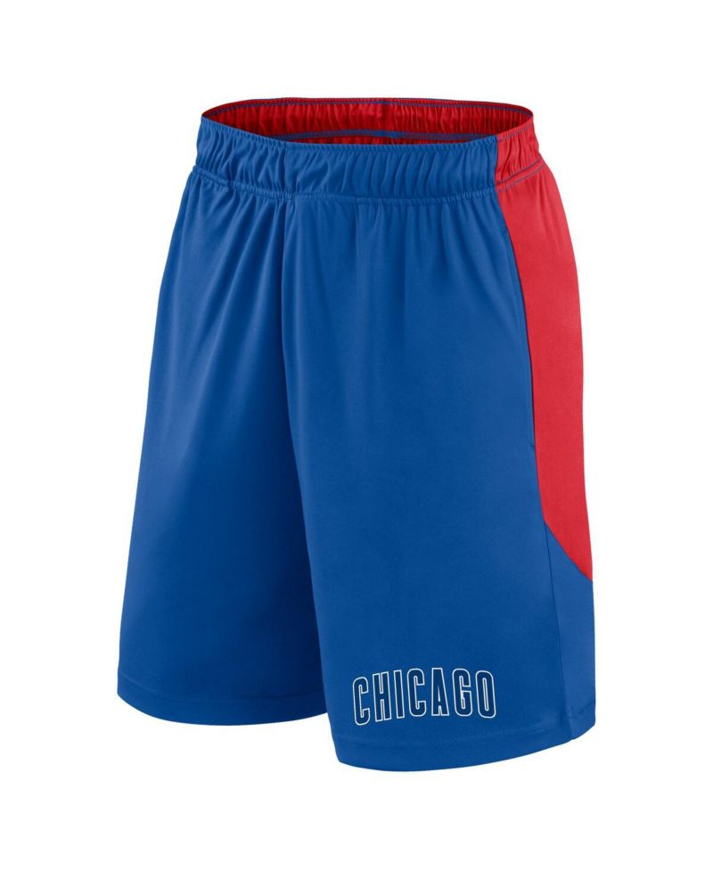 Men's Royal/Red Chicago Cubs Launch Polyester Shorts
