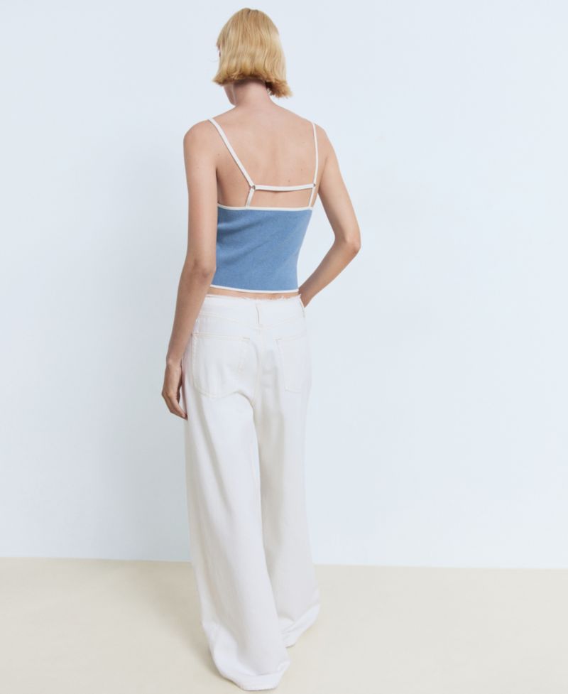 Women's Contrasting Trim Knitted Top