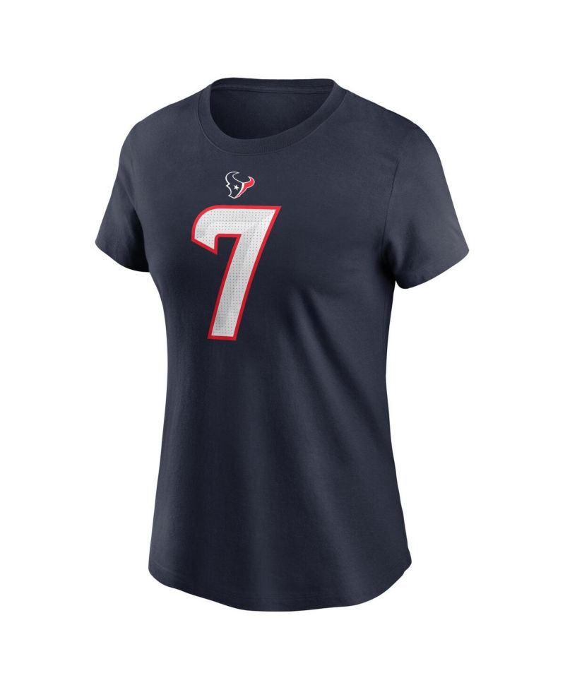 Women's C.J. Stroud Navy Houston Texans Player Name & Number T-Shirt