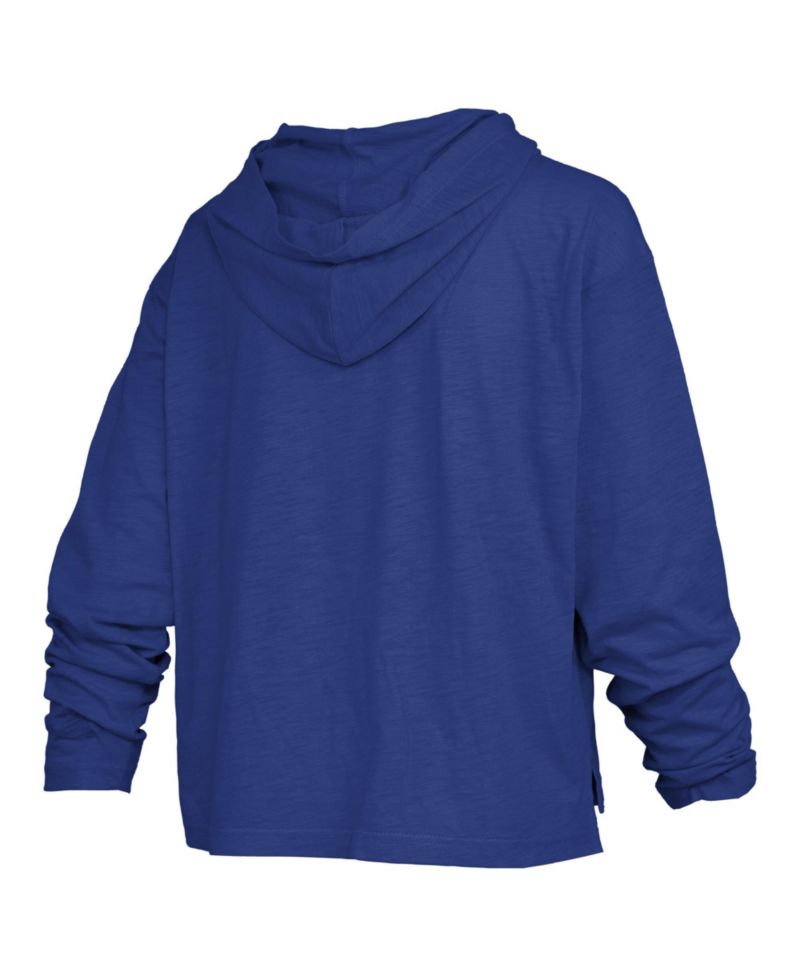 Women's Royal Duke Blue Devils Castillo Slub Waist Length Long Sleeve Hooded T-Shirt