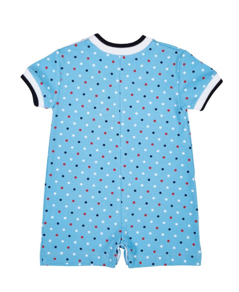 Baby Boys Printed Knit Shortall With Fire Truck