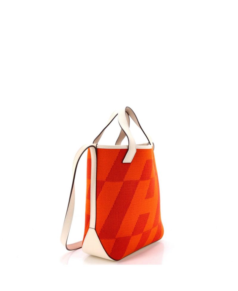 27 Cabas H en Biais Tote Canvas with Leather