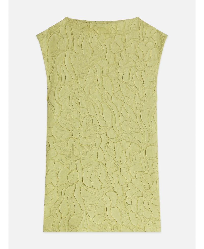 Women's Embossed Pleat Mock Neck Tank