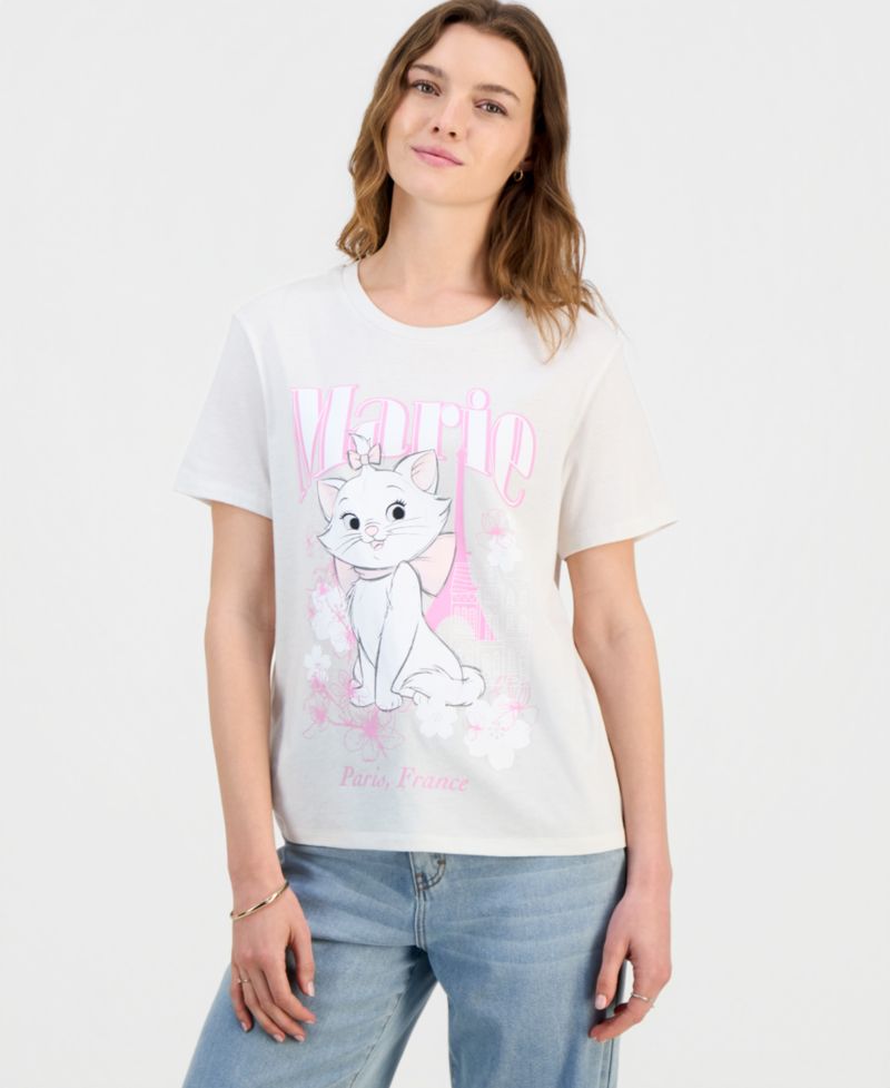 Juniors' Marie Aristocats Graphic-Print Tee