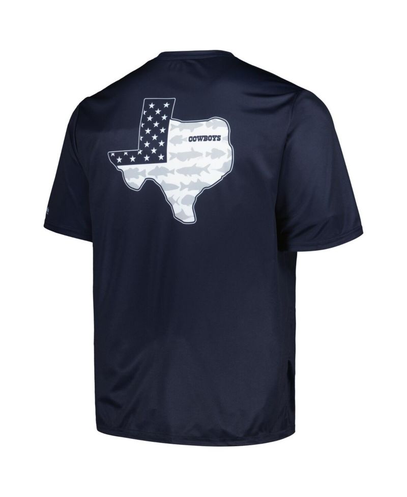 Men's Navy Dallas Cowboys Terminal Tackle Omni-Shade Texas T-Shirt