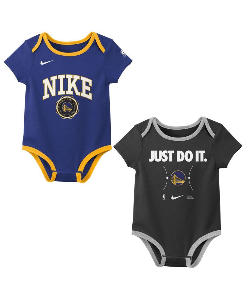 Baby Boys and Girls 2-Pack Royal/Black Golden State Warriors Just Do It Bodysuit Set