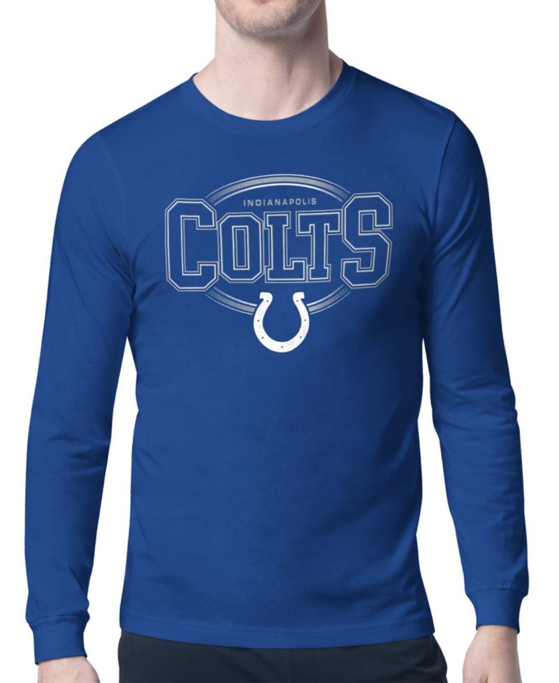 Men's Royal Indianapolis Colts Team Track Graphic Long Sleeve T-Shirt