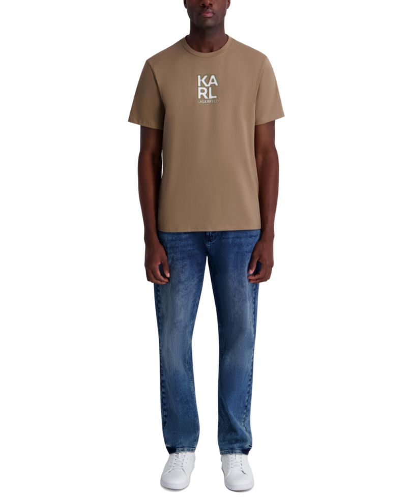 Men's Broken Mirror Effect Karl Logo Graphic T-Shirt