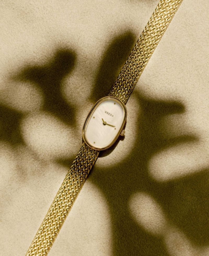 Women's 'Jane Tethered' Gold Stainless Steel Mesh Watch, 18mm