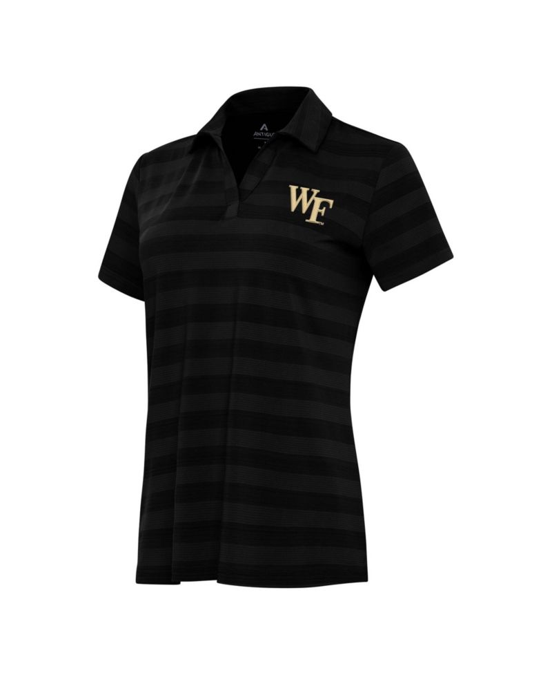Women's Black Wake Forest Demon Deacons Tunnel Polo Shirt