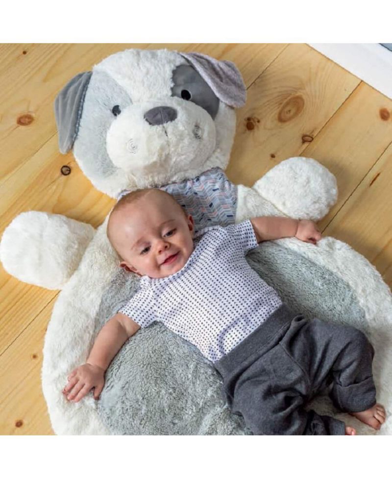 Bestever Ultra Soft Baby Mat, Decco Puppy, White/Gray