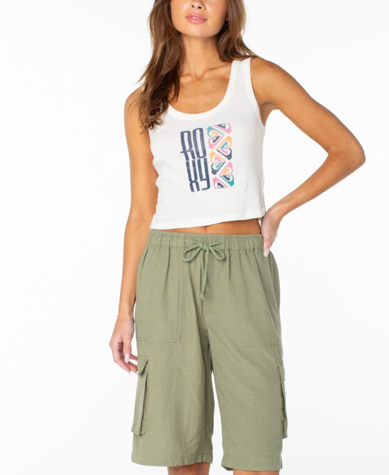 Women's Oceanview Scoop Baby Rib Crop Graphic Tank Top