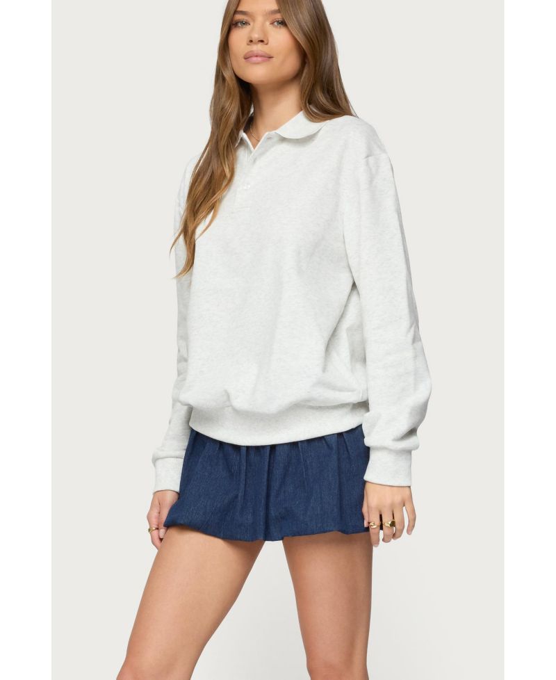Women's Scholar Oversized Polo Sweatshirt