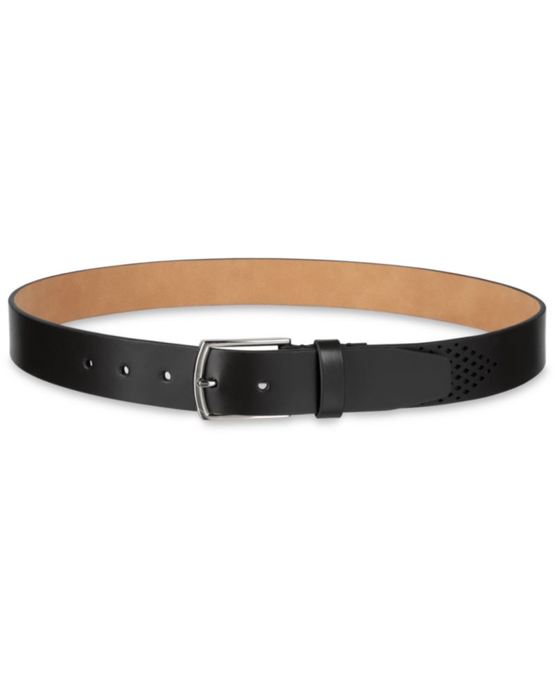 35MM Men's Washington Perforated Casual Leather Belt
