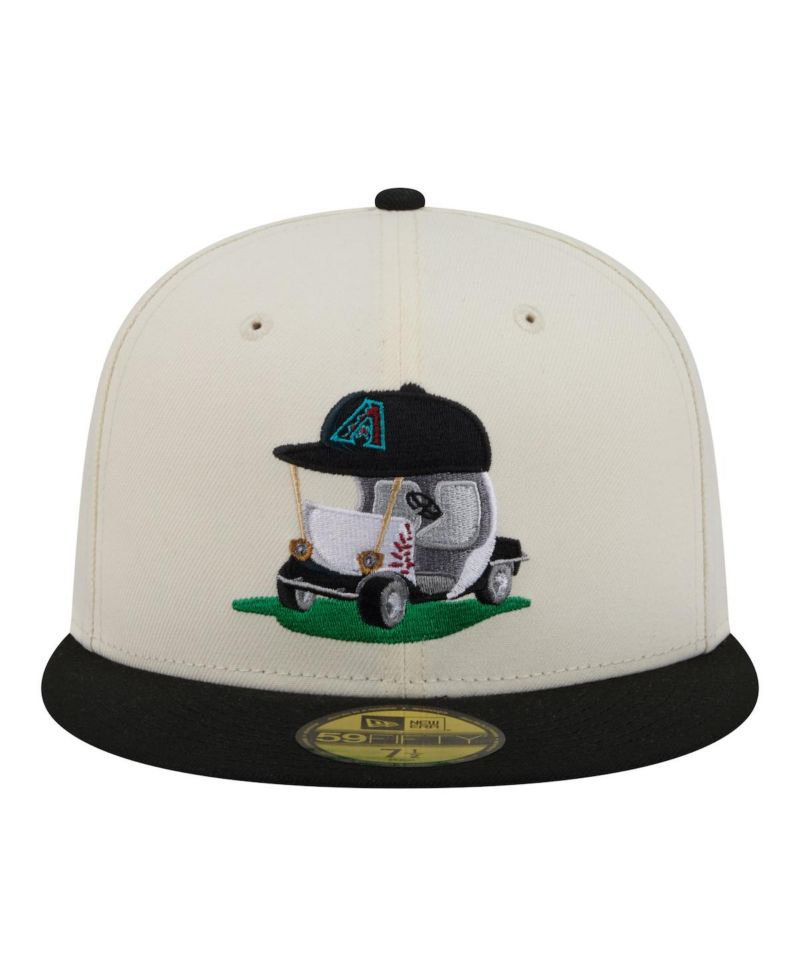 Men's Cream/Black Arizona Diamondbacks Bullpen Cart 59FIFTY Fitted Hat