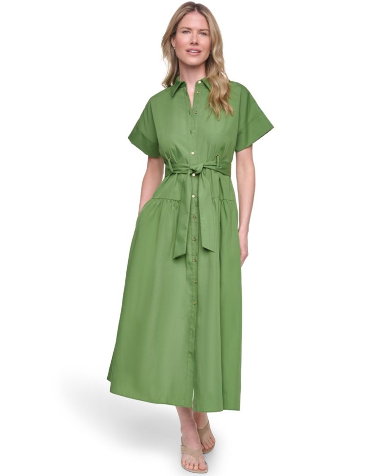 Women's Cotton Poplin Shirt-Dress