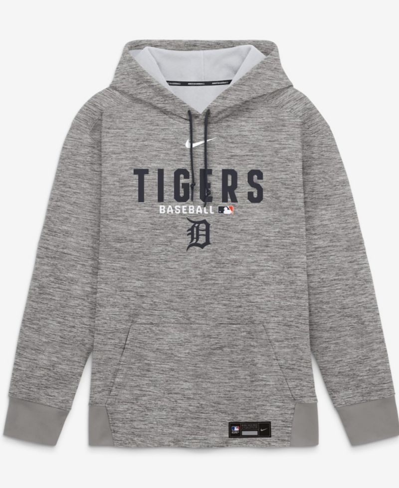 Men's Heather Charcoal Detroit Tigers Authentic Collection Therma-FIT Hoodie