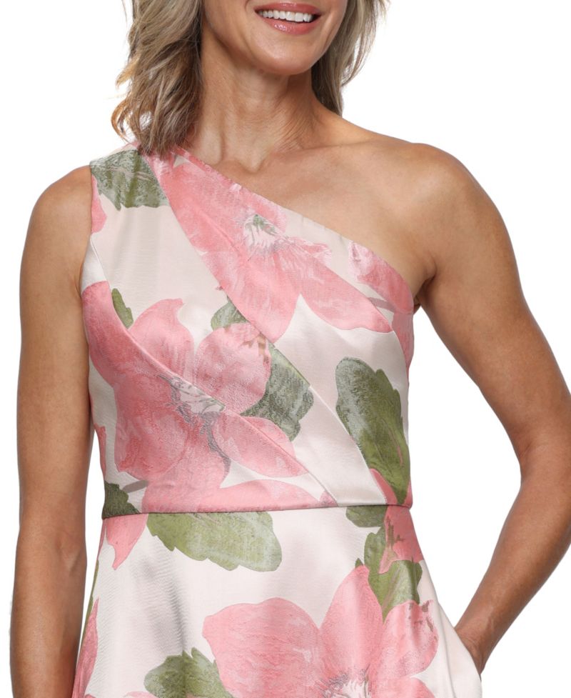 Petite One-Shoulder A-Line Gown
