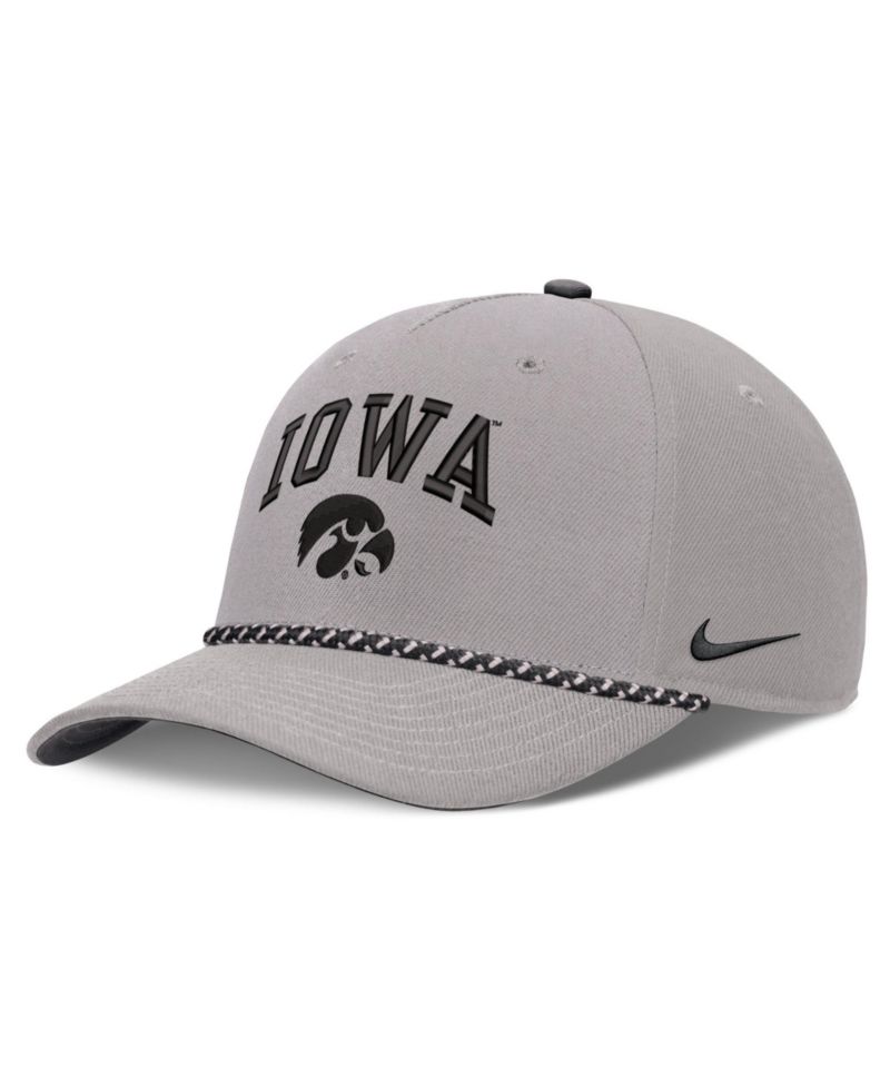 Men's and Women's Gray Iowa Hawkeyes Primetime Rise Rope Adjustable Hat