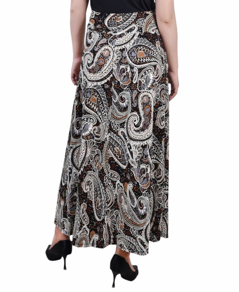 Petite Printed Maxi Skirt with Sash Waist Tie