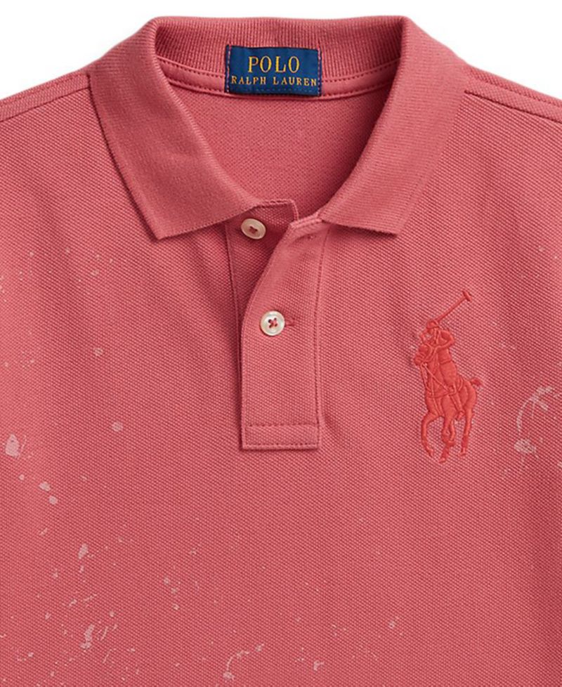 Boys' 2-7 Big Pony Paint-Print Mesh Polo Shirt