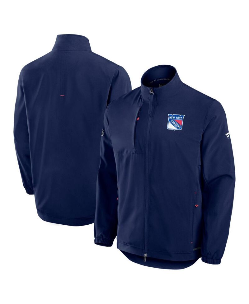 Men's Navy New York Rangers Authentic Pro Rink Full-Zip Coaches Jacket